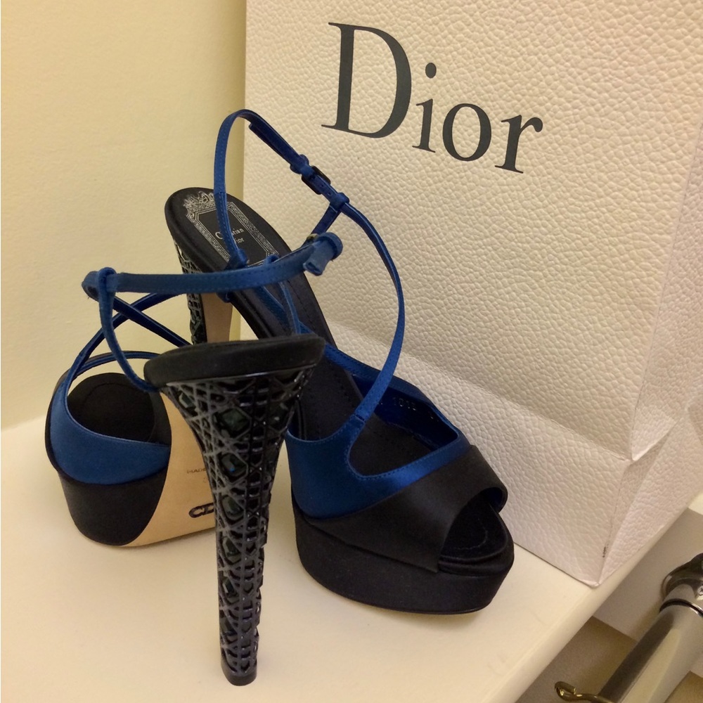 Gorgeous Christian Dior Satin Platform Heels